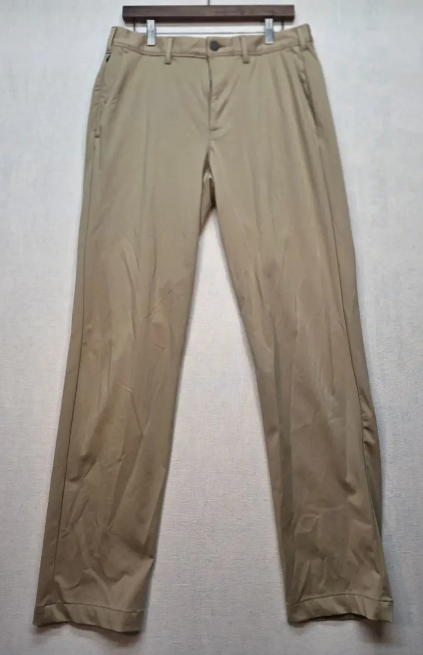 Lands' End Men's Traditional Fit Pants Size 32x34 Chino Khaki Trousers Beige Tan